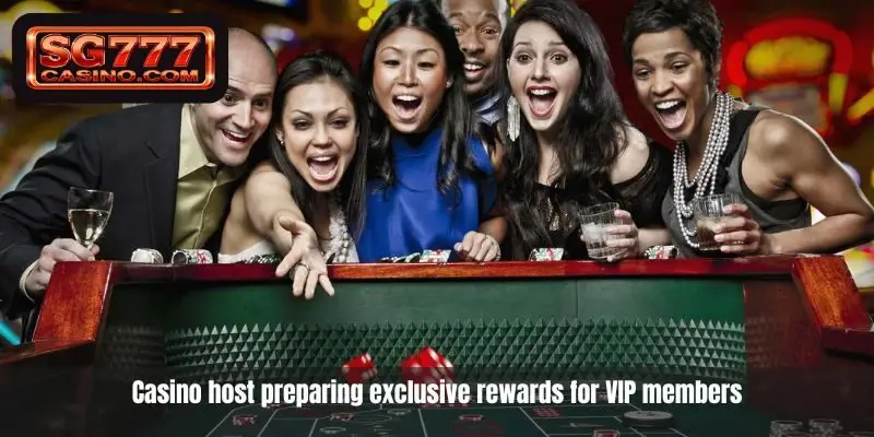 Casino host preparing exclusive rewards for VIP members